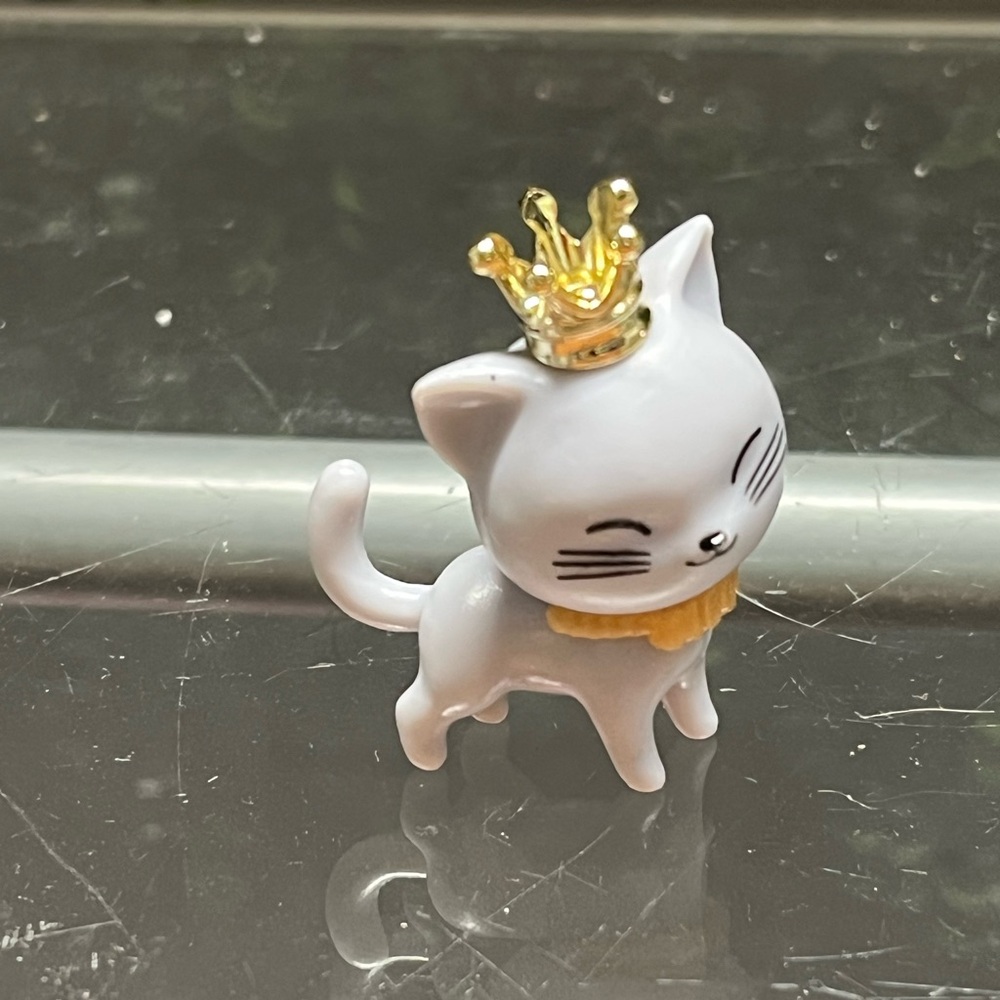 Barbie White Cat Toy with Gold Crown